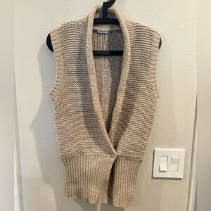 Rivamonti Knit Cardigan Vest Women’s Size XL Wool, Merino Wool, Alpaca Oatmeal